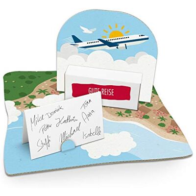 itenga Flugzeug Geldgeschenk Gastgeschenk Verpackung Reisekasse mit Bodenplatte, Geschenkkarte und Stickerbogen itenga Flugzeug Geldgeschenk Gastgeschenk Verpackung Reisekasse mit Bodenplatte, Geschenkkarte und Stickerbogen