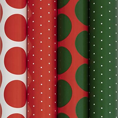 Clairefontaine 202051AMZC Geschenkpapier, Karton mit 10 Rollen – Papier Excellia 80 g – Maße: 5 x 0,70 m – Motiv: Weihnachten, Punkte, Rot, Weiß, Grün – Geschenkverpackung Clairefontaine 202051AMZC Geschenkpapier, Karton mit 10 Rollen – Papier Excellia 80 g – Maße: 5 x 0,70 m – Motiv: Weihnachten, Punkte, Rot, Weiß, Grün – Geschenkverpackung