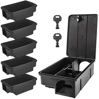 Petigi Köderstation Ratten Mäuse Köderbox Garten Mausfalle Rattenköderbox Box Rattenfalle Kinder- Haustiersicher Rattenköderstation Mäusebox Koederbox Gift 1-8 STK. , Anzahl:6 Petigi Köderstation Ratten Mäuse Köderbox Garten Mausfalle Rattenköderbox Box Rattenfalle Kinder- Haustiersicher Rattenköderstation Mäusebox Koederbox Gift 1-8 STK. , Anzahl:6