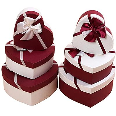 anneratteryer Geschenkboxen aus Papier mit Band, Geschenkbox, leer mit Deckel, Geschenkbox in Herzform, 3 Spezifikationen für Valentinstag, Weihnachten, Hochzeit (zufällige Farbe) anneratteryer Geschenkboxen aus Papier mit Band, Geschenkbox, leer mit Deckel, Geschenkbox in Herzform, 3 Spezifikationen für Valentinstag, Weihnachten, Hochzeit (zufällige Farbe)