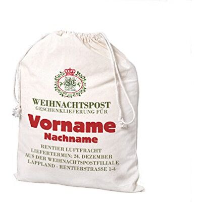 Herz & Heim ® Weihnachtssack mit Ihrem Wunschnamen aus der Weihnachtspost-Filiale Herz & Heim ® Weihnachtssack mit Ihrem Wunschnamen aus der Weihnachtspost-Filiale