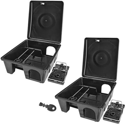Petigi Auswahl Köderstation Ratten Mäuse Köderbox Schlagfalle Garten Mausfalle Rattenköderbox Box Rattenfalle Rattenköderstation Kinder- Haustiersicher Koederbox Gift , Anzahl:2 Petigi Auswahl Köderstation Ratten Mäuse Köderbox Schlagfalle Garten Mausfalle Rattenköderbox Box Rattenfalle Rattenköderstation Kinder- Haustiersicher Koederbox Gift , Anzahl:2