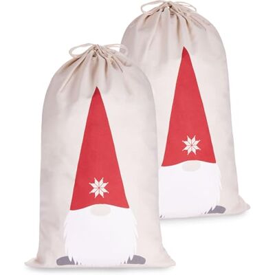 BRUBAKER Weihnachtssack Gnom Zwerg 80 cm Geschenksack Weihnachten Nikolaussack Sack Baumwolle mit Kordel zum Verpacken von Geschenken Weihnachtszwerg mit Bart 2 Stück BRUBAKER Weihnachtssack Gnom Zwerg 80 cm Geschenksack Weihnachten Nikolaussack Sack Baumwolle mit Kordel zum Verpacken von Geschenken Weihnachtszwerg mit Bart 2 Stück