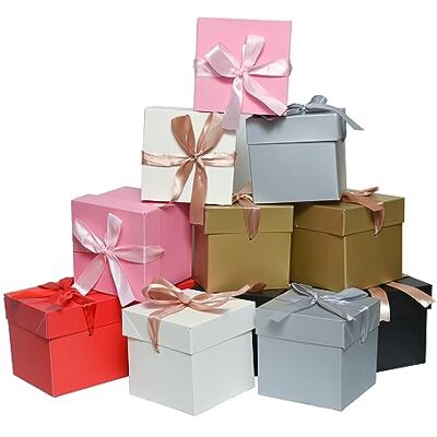 GP Geschenkbox mit Deckel und Band, 12 Stück, 10x10x10cm Geeignet für Geschenke,Geburtstage,Jubiläen,Weihnachten, Hochzeiten,Valentinstag,Feiertage und Neujahrsgeschenkboxen GP Geschenkbox mit Deckel und Band, 12 Stück, 10x10x10cm Geeignet für Geschenke,Geburtstage,Jubiläen,Weihnachten, Hochzeiten,Valentinstag,Feiertage und Neujahrsgeschenkboxen