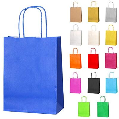 Thepaperbagstore 50 Blaue Kleine Papiertüten mit Henkel 18 x 22 x 8 cm Farbige, recycelbare Kraftpapiertüten für Süßigkeiten, Geschenke, Hochzeiten, Partys & Events. Thepaperbagstore 50 Blaue Kleine Papiertüten mit Henkel 18 x 22 x 8 cm Farbige, recycelbare Kraftpapiertüten für Süßigkeiten, Geschenke, Hochzeiten, Partys & Events.