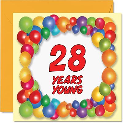 Stuff4 Lustige Geburtstagskarte zum 28. Geburtstag für Männer und Frauen – Jahre jung – Happy Birthday Karte für Sohn, Nichte, Bruder, Schwester, Cousin, Tante, Tochter, Neffe, Onkel, 145 mm Grußkarten, 28. Stuff4 Lustige Geburtstagskarte zum 28. Geburtstag für Männer und Frauen – Jahre jung – Happy Birthday Karte für Sohn, Nichte, Bruder, Schwester, Cousin, Tante, Tochter, Neffe, Onkel, 145 mm Grußkarten, 28.