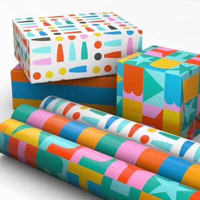 Hallmark 3 Mini Rollen Geschenkpapier, 44,5 cm breit, 45 Quadratfuß Hallmark 3 Mini Rollen Geschenkpapier, 44,5 cm breit, 45 Quadratfuß