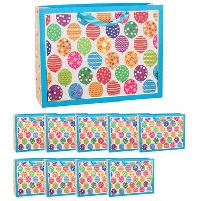Idena 90546 Geschenktüten Ballon, 10 Stück, Geschenktaschen in der Größe 28,5 x 37 x 10,6 cm, Papiertüten mit buntem Geburtstags-Motiv Idena 90546 Geschenktüten Ballon, 10 Stück, Geschenktaschen in der Größe 28,5 x 37 x 10,6 cm, Papiertüten mit buntem Geburtstags-Motiv