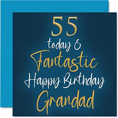 Stuff4 Fantastische Geburtstagskarte zum 55. Geburtstag für Großvater 55 Today & Fantastic, Happy Birthday Karte für Großvater von Enkelsohn Enkelin, 145 mm Grußkarten Stuff4 Fantastische Geburtstagskarte zum 55. Geburtstag für Großvater 55 Today & Fantastic, Happy Birthday Karte für Großvater von Enkelsohn Enkelin, 145 mm Grußkarten