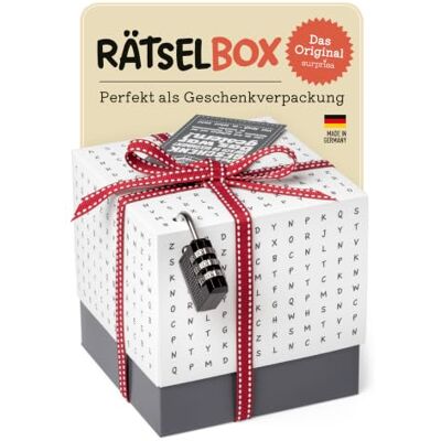 SURPRISA Rätselbox Geldgeschenke Geburtstag, Hochzeit, Rätsel Geschenkbox Geschenkverpackung, Geldgeschenk, Gutscheine, kleine Geschenke, für alle Anlässe, Motiv: Buchstaben-Rätsel, Größe S (12 cm) SURPRISA Rätselbox Geldgeschenke Geburtstag, Hochzeit, Rätsel Geschenkbox Geschenkverpackung, Geldgeschenk, Gutscheine, kleine Geschenke, für alle Anlässe, Motiv: Buchstaben-Rätsel, Größe S (12 cm)