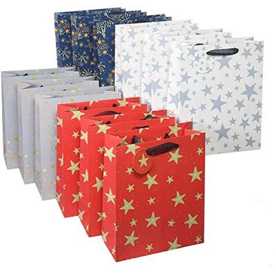 KAHEIGN 12Pcs Geschenktüten Papiertüten mit Bandgriff & Tags, 28 x 22 x 10cm Stabiler Kraftpapier Geschenktasche Papier Geschenkbeutel für Geburtstag, Party, Mitgebsel, Süßigkeiten Geschenkverpackung KAHEIGN 12Pcs Geschenktüten Papiertüten mit Bandgriff & Tags, 28 x 22 x 10cm Stabiler Kraftpapier Geschenktasche Papier Geschenkbeutel für Geburtstag, Party, Mitgebsel, Süßigkeiten Geschenkverpackung