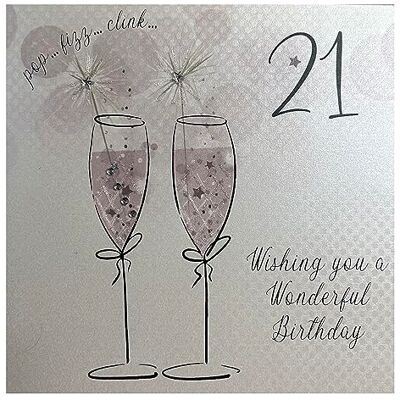 White Cotton Cards Wishing You A Wonderful Birthday Karte handgefertigt mit Champagner-Gläser weiß White Cotton Cards Wishing You A Wonderful Birthday Karte handgefertigt mit Champagner-Gläser weiß