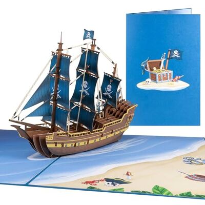 Sweetpopup ® Pop Up Karte Schiff – 3D Geburtstagskarte für Abenteuerfans 3D Glückwunschkarte Piraten Schiff – Mit Gutschein & Geldgeschenk Verpackung – Für Geburtstag, Abenteuer, Schiffreise Sweetpopup ® Pop Up Karte Schiff – 3D Geburtstagskarte für Abenteuerfans 3D Glückwunschkarte Piraten Schiff – Mit Gutschein & Geldgeschenk Verpackung – Für Geburtstag, Abenteuer, Schiffreise