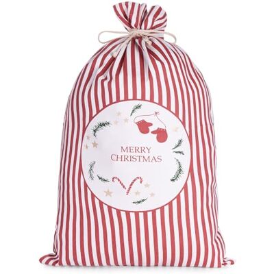 BRUBAKER Weihnachtssack Merry Christmas Rot Weiß 80 cm Geschenksack Weihnachten Nikolaussack Sack Baumwolle mit Kordel für Geschenke Tanne, Sterne, Zuckerstange und Handschuhe BRUBAKER Weihnachtssack Merry Christmas Rot Weiß 80 cm Geschenksack Weihnachten Nikolaussack Sack Baumwolle mit Kordel für Geschenke Tanne, Sterne, Zuckerstange und Handschuhe