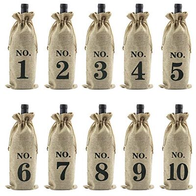 KLYNGTSK 10 Stück Weinflasche Tasche Jute Weinbeutel Wiederverwendbare Wein Geschenkbeutel mit Kordelzug Jute Wein Geschenktasche Weinflaschen Geschenktüten für Weihnachten Geburtstag Valentinstag KLYNGTSK 10 Stück Weinflasche Tasche Jute Weinbeutel Wiederverwendbare Wein Geschenkbeutel mit Kordelzug Jute Wein Geschenktasche Weinflaschen Geschenktüten für Weihnachten Geburtstag Valentinstag