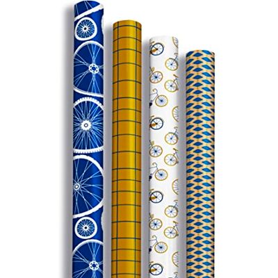 Clairefontaine 214001AMZC Karton mit 12 Rollen Geschenkpapier Alliance 60g, 2x0,70m, Kraftpapier, Fahrrad sortiert, 12 Rollen Clairefontaine 214001AMZC Karton mit 12 Rollen Geschenkpapier Alliance 60g, 2x0,70m, Kraftpapier, Fahrrad sortiert, 12 Rollen