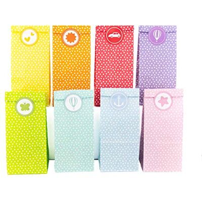 Papierdrachen 24 Partytüten mit 24 Aufklebern Geschenktüten Set mit Stickern zum Geburtstag Mitgebsel zum Befüllen und Verschenken kleines Dankeschön an Deine Gäste Set 1 Bunt Papierdrachen 24 Partytüten mit 24 Aufklebern Geschenktüten Set mit Stickern zum Geburtstag Mitgebsel zum Befüllen und Verschenken kleines Dankeschön an Deine Gäste Set 1 Bunt