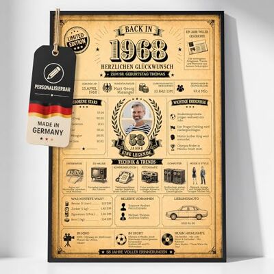 Gentle North Personalisierbare Geburtstagskarte mit Name, Foto & Jahrgang – Karte zum 58. Geburtstag für Frau & Mann – individuelle Glückwunschkarte zum Jubiläum als Geschenk für Mama Papa Oma Opa Gentle North Personalisierbare Geburtstagskarte mit Name, Foto & Jahrgang – Karte zum 58. Geburtstag für Frau & Mann – individuelle Glückwunschkarte zum Jubiläum als Geschenk für Mama Papa Oma Opa