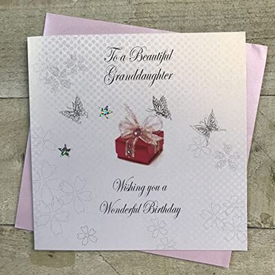 White Cotton Cards Code BD 93.98 cm eine schöne Granddaughter Happy Birthday, handgefertigt White Cotton Cards Code BD 93.98 cm eine schöne Granddaughter Happy Birthday, handgefertigt