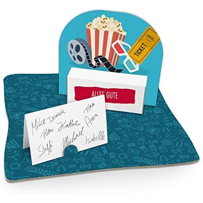 itenga Geldgeschenk Verpackung für Kino Kinokarte Gutschein mit Bodenplatte, Geschenkkarte und Stickerbogen itenga Geldgeschenk Verpackung für Kino Kinokarte Gutschein mit Bodenplatte, Geschenkkarte und Stickerbogen