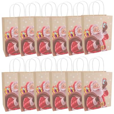Idena 30510-12 Geschenktaschen Santa, 12 Stück, Geschenktüte in der Größe 21 x 27 x 11 cm, Papiertüten in Hellbraun Idena 30510-12 Geschenktaschen Santa, 12 Stück, Geschenktüte in der Größe 21 x 27 x 11 cm, Papiertüten in Hellbraun