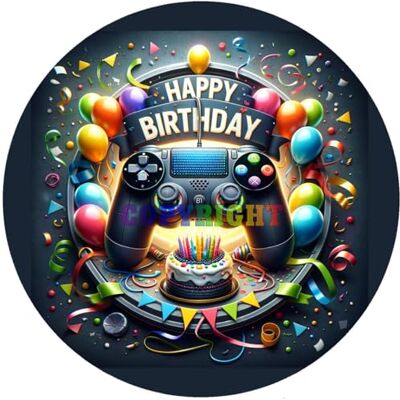 ich Fondant Tortenaufleger Tortenbild Geburtstag Happy Birthday Zocker, Gamer K 112 ich Fondant Tortenaufleger Tortenbild Geburtstag Happy Birthday Zocker, Gamer K 112