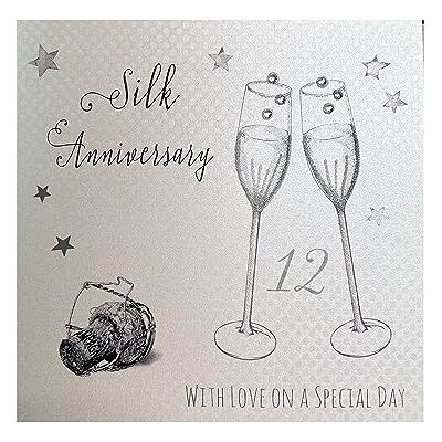 White Cotton Cards Erinnerungsalbum, Hochzeit, with Love On Your Special Day, handgefertigt, 12st Anniversary Karte White Cotton Cards Erinnerungsalbum, Hochzeit, with Love On Your Special Day, handgefertigt, 12st Anniversary Karte