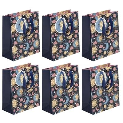 Eurowrap 33865-3Cpack Packung 6 Geschenktasche Tüte Excellia, Format Medium (21,5x10,2x25,3 cm), robust und wiederverwendbar, Astral Blau Bunt, 6 Stück Eurowrap 33865-3Cpack Packung 6 Geschenktasche Tüte Excellia, Format Medium (21,5x10,2x25,3 cm), robust und wiederverwendbar, Astral Blau Bunt, 6 Stück