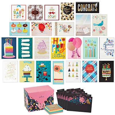 Hallmark 24 Glückwunschkarten-Set - Umweltfreundlich, Dekorativ, Ganzjahr Hallmark 24 Glückwunschkarten-Set - Umweltfreundlich, Dekorativ, Ganzjahr