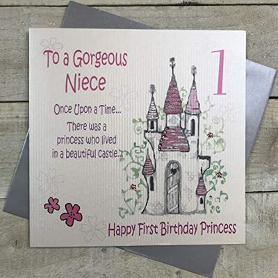 White Cotton Cards Code xgl2-n groß Princess Castle to A Gorgeous Niece 2,5 cm handgefertigt fiary Tale 1. Geburtstag Karte White Cotton Cards Code xgl2-n groß Princess Castle to A Gorgeous Niece 2,5 cm handgefertigt fiary Tale 1. Geburtstag Karte
