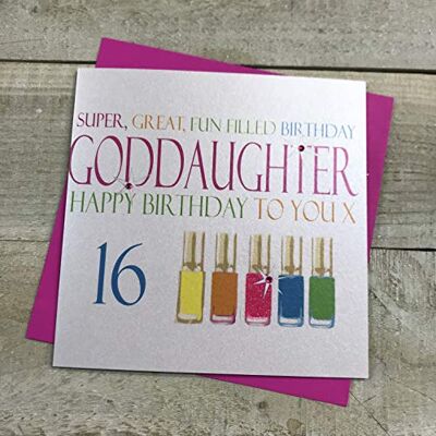 White Cotton Cards handgemachte Karten, weiß, mit Aufdruck „SUPER, Great, Fun Filled Birthday Lovely Niece Happy Birthday to You 16“ White Cotton Cards handgemachte Karten, weiß, mit Aufdruck „SUPER, Great, Fun Filled Birthday Lovely Niece Happy Birthday to You 16“