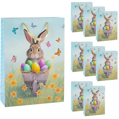 Idena 90529 Geschenktüten Ostern, 10 Stück, Geschenktaschen in der Größe 25 x 34,5 x 8,5 cm, Papiertüten mit buntem Frühlings-Motiv und Hase Idena 90529 Geschenktüten Ostern, 10 Stück, Geschenktaschen in der Größe 25 x 34,5 x 8,5 cm, Papiertüten mit buntem Frühlings-Motiv und Hase