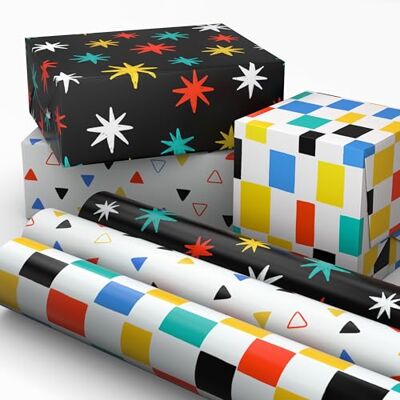 Hallmark 3 Mini Rollen Geschenkpapier, 44,5 cm breit, 45 Quadratfuß Hallmark 3 Mini Rollen Geschenkpapier, 44,5 cm breit, 45 Quadratfuß
