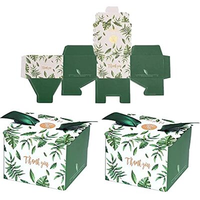 Wuuooei Geschenkbox Klein, 50 Stück Gastgeschenke Hochzeit, Papier Süßigkeitenboxen, Süßigkeiten Box für Party, Hochzeit, Weihnachten, Halloween, Geburtstage (Grün) Wuuooei Geschenkbox Klein, 50 Stück Gastgeschenke Hochzeit, Papier Süßigkeitenboxen, Süßigkeiten Box für Party, Hochzeit, Weihnachten, Halloween, Geburtstage (Grün)