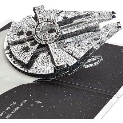 Hallmark Signature Paper Wonder Star Wars Pop-Up-Karte für Vatertag oder Geburtstag (Millennium Falcon) Hallmark Signature Paper Wonder Star Wars Pop-Up-Karte für Vatertag oder Geburtstag (Millennium Falcon)