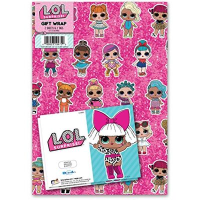 Danilo Promotions Ltd LOL Surprise 4 Sheets & 4 Tags Geschenkpapier-Set Danilo Promotions Ltd LOL Surprise 4 Sheets & 4 Tags Geschenkpapier-Set