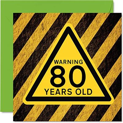 Stuff4 Lustige Geburtstagskarte zum 80. Geburtstag für Männer und Frauen Achtung, Karte für Vater Mutter Großvater Großvater Oma Oma Onkel Tante 145mm lustige Humor-Grußkarten Stuff4 Lustige Geburtstagskarte zum 80. Geburtstag für Männer und Frauen Achtung, Karte für Vater Mutter Großvater Großvater Oma Oma Onkel Tante 145mm lustige Humor-Grußkarten