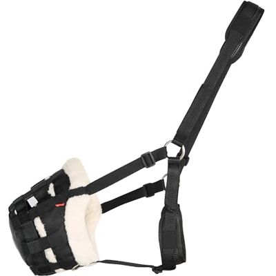 Imperial Riding Fressbremse „Fur“ Weidemaske mit Fellfutter & Gummiplatte, Schwarz, Pony Imperial Riding Fressbremse „Fur“ Weidemaske mit Fellfutter & Gummiplatte, Schwarz, Pony