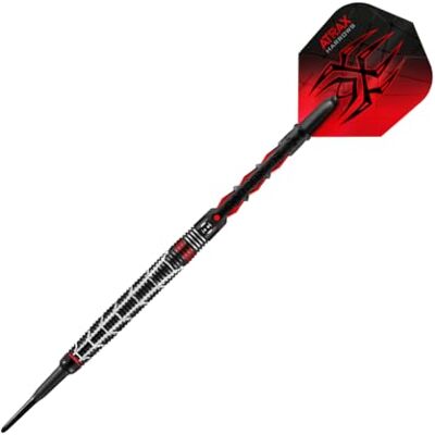 Harrows Atrax 95% Tungsten Darts Darts-Set mit Stahlspitze 21g, 22g, 23g, 24g, 25g & 26g Beinhaltet Carbon ST-Schäfte und 100 Micron Atrax Red Flights (25g) Harrows Atrax 95% Tungsten Darts Darts-Set mit Stahlspitze 21g, 22g, 23g, 24g, 25g & 26g Beinhaltet Carbon ST-Schäfte und 100 Micron Atrax Red Flights (25g)