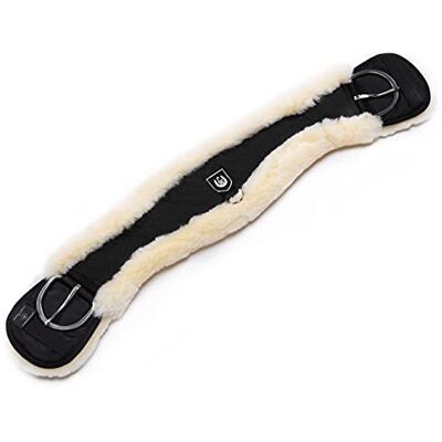 CHRIST Werner Western Lammfell MONDGURT anatomischer Western-Sattelgurt mit konkaver Sichelform, echtes Fell, Westerngurt in schwarz-Natur, in 90 cm CHRIST Werner Western Lammfell MONDGURT anatomischer Western-Sattelgurt mit konkaver Sichelform, echtes Fell, Westerngurt in schwarz-Natur, in 90 cm