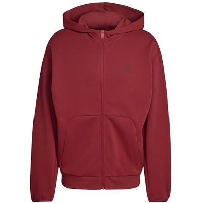Adidas Men's Future Icons SMALL Logo Full-Zip Hoodie, Active Maroon, M Adidas Men's Future Icons SMALL Logo Full-Zip Hoodie, Active Maroon, M