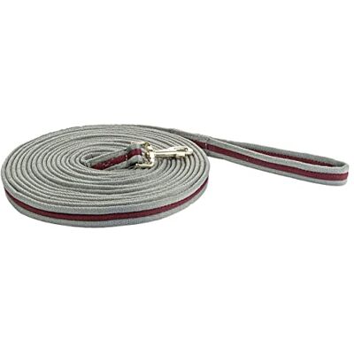 HKM Soft Longierleine Dunkelgrau/Bordeaux 800 cm Nylon, silikonummantelt, Drehkarabiner, messingfarbene Beschläge, Länge 8 m, schnelltrocknend HKM Soft Longierleine Dunkelgrau/Bordeaux 800 cm Nylon, silikonummantelt, Drehkarabiner, messingfarbene Beschläge, Länge 8 m, schnelltrocknend