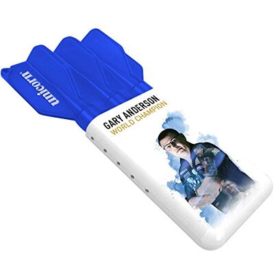 Unicorn Gary Anderson Slider Darttasche für 1 voll beladenes Dart-Set verstellbar bis 160 mm lang Blau & Weiß Umhängeband und Karabiner Unicorn Gary Anderson Slider Darttasche für 1 voll beladenes Dart-Set verstellbar bis 160 mm lang Blau & Weiß Umhängeband und Karabiner