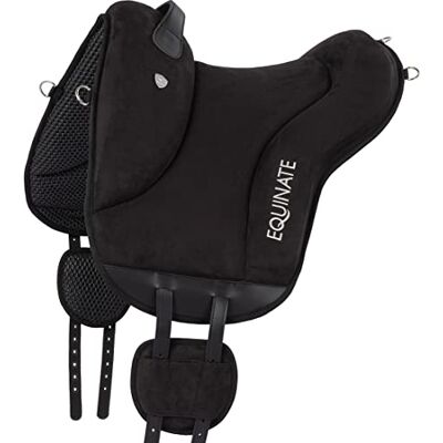 Equinate Reitpad Newfield aus synthetischem Wildleder Pony Schwarz Bareback Pad mit pflegeleichter Neopren Unterseite Reitkissen Baumloser Sattel Equinate Reitpad Newfield aus synthetischem Wildleder Pony Schwarz Bareback Pad mit pflegeleichter Neopren Unterseite Reitkissen Baumloser Sattel