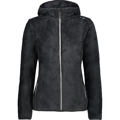CMP Damenjacke mit fester Kapuze, Schwarz-Graffit, L CMP Damenjacke mit fester Kapuze, Schwarz-Graffit, L