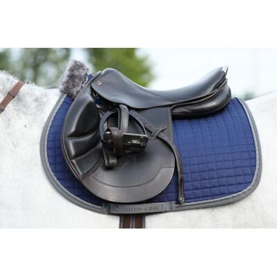 Bucas Show-Line Saddle Pad, Jump/AP, SP, Navy/Grey Bucas Show-Line Saddle Pad, Jump/AP, SP, Navy/Grey