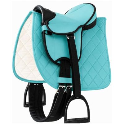 German Riding Sattelset für Shettys oder Holzpferde, Komplettset, Kindersattel, Türkis Komplettset mit Sattel, Schabracke, Sattelgurt, Steigbügel mit Steigbügelriemen German Riding Sattelset für Shettys oder Holzpferde, Komplettset, Kindersattel, Türkis Komplettset mit Sattel, Schabracke, Sattelgurt, Steigbügel mit Steigbügelriemen