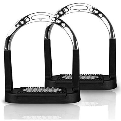 Herm Sprenger Sprenger Steigbügel gedreht Flexcite Grip, zur Entlastung des Fußgelenks I Bügel mit breiter Anti-Rutsch Trittfläche 120 mm, gelenkschonend, Edelstahl Herm Sprenger Sprenger Steigbügel gedreht Flexcite Grip, zur Entlastung des Fußgelenks I Bügel mit breiter Anti-Rutsch Trittfläche 120 mm, gelenkschonend, Edelstahl