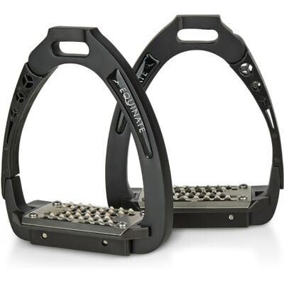 Equinate Sicherheitssteigbügel Velocity 10cm Schwarz Matt Leichte Aluminium Steigbügel mit Sicherheitsarm und Rutschfester Edelstahltrittfläche Für Erwachsene und Kinder 2 Stück Equinate Sicherheitssteigbügel Velocity 10cm Schwarz Matt Leichte Aluminium Steigbügel mit Sicherheitsarm und Rutschfester Edelstahltrittfläche Für Erwachsene und Kinder 2 Stück