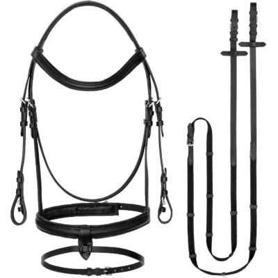 START ENJOY THE RIDE Start Eurydice Trense Pferd mit Gurtzügeln – Elegantes Pferdezaumzeug weich gepolstert verstellbar mit geschwungenem Stirnriemen für Training & Turnier, Schwarz, Cob (Vollblut) START ENJOY THE RIDE Start Eurydice Trense Pferd mit Gurtzügeln – Elegantes Pferdezaumzeug weich gepolstert verstellbar mit geschwungenem Stirnriemen für Training & Turnier, Schwarz, Cob (Vollblut)